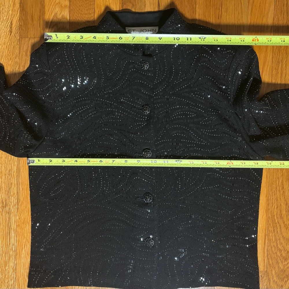 St. John Sparkly Black Evening Jacket w/ Matching Purse - Picture 8 of 10